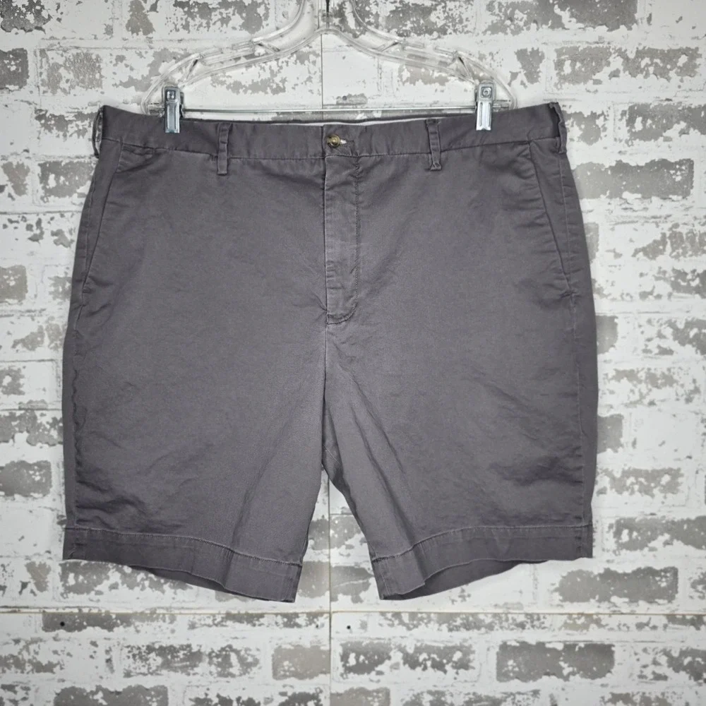 Polo Ralph Lauren Shorts Mens Sz 40 Chino Flat‎ Front Taupe Cotton 8 1/2